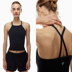 Aritzia Tna TnAction Butter Endurance Black Sports Tank $58 Size L Large